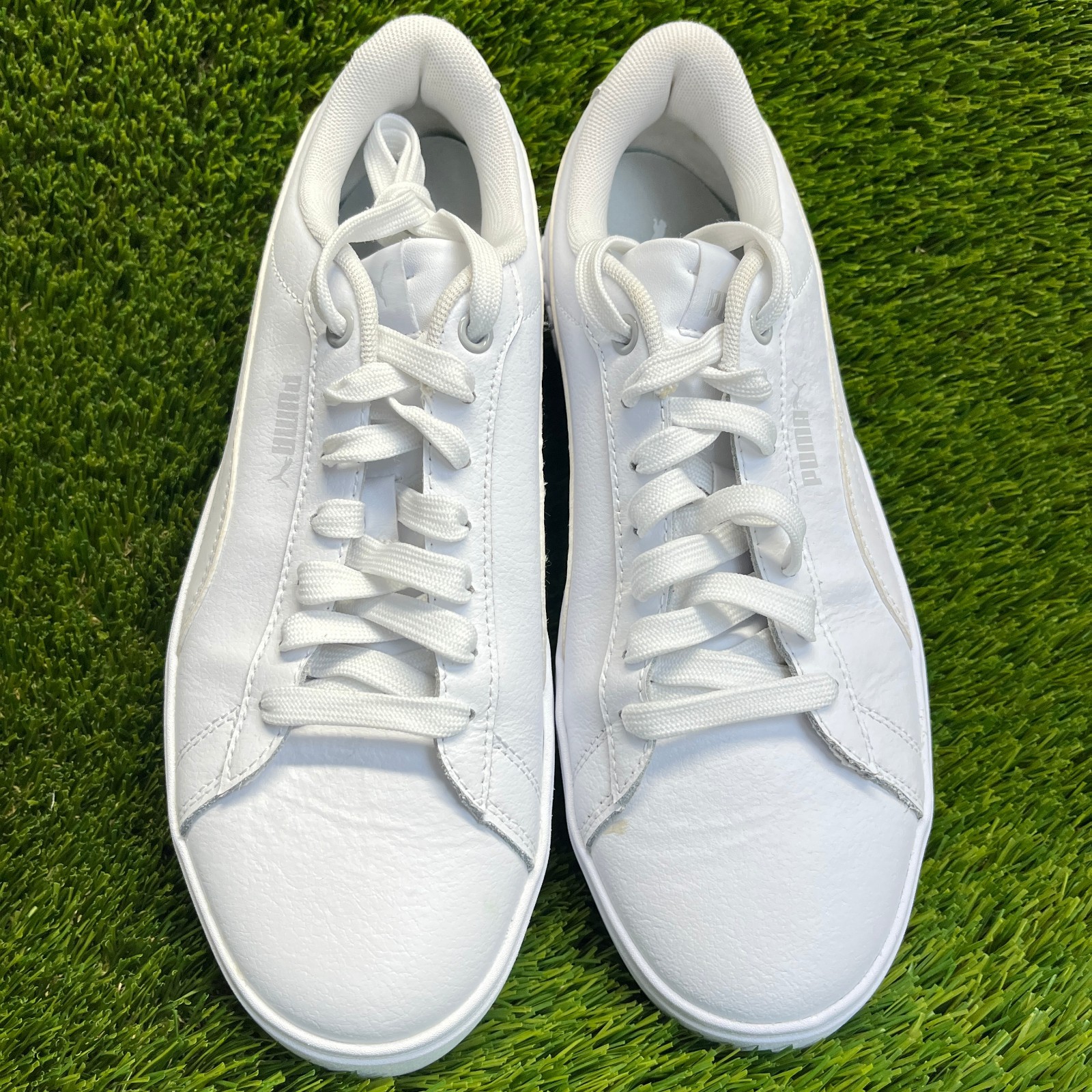 Puma Smash Platform V2 Womens Size 10 White Athletic Leather Shoes Sneakers