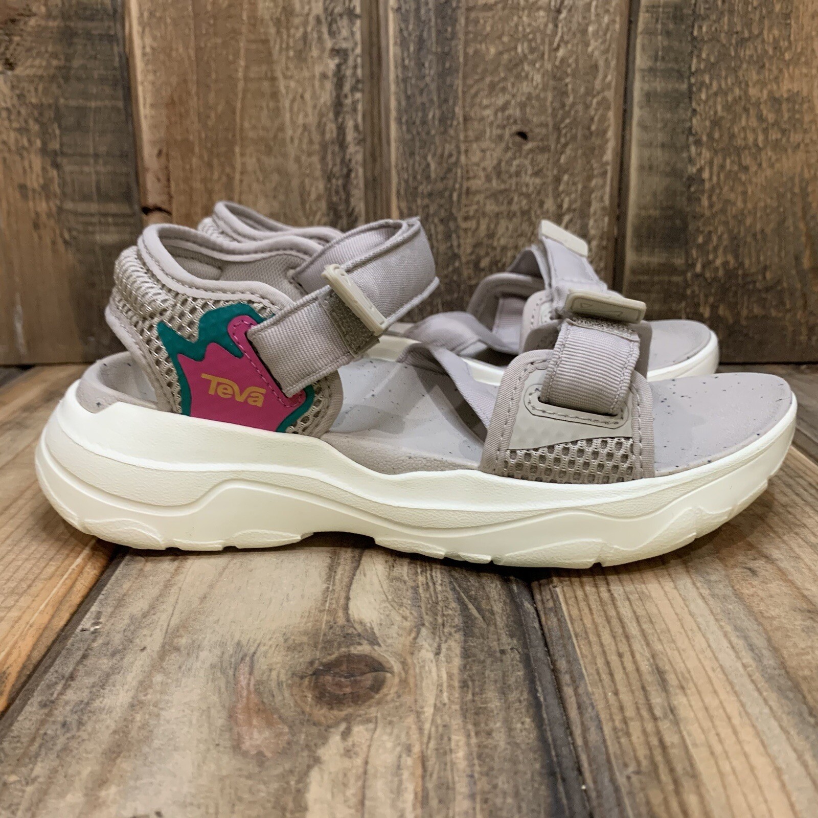 NEW TEVA ZYMIC SANDAL GREY STRAPY HIKING WATER SPORT SHOE WOMENS US 5 UK 3 EU 36