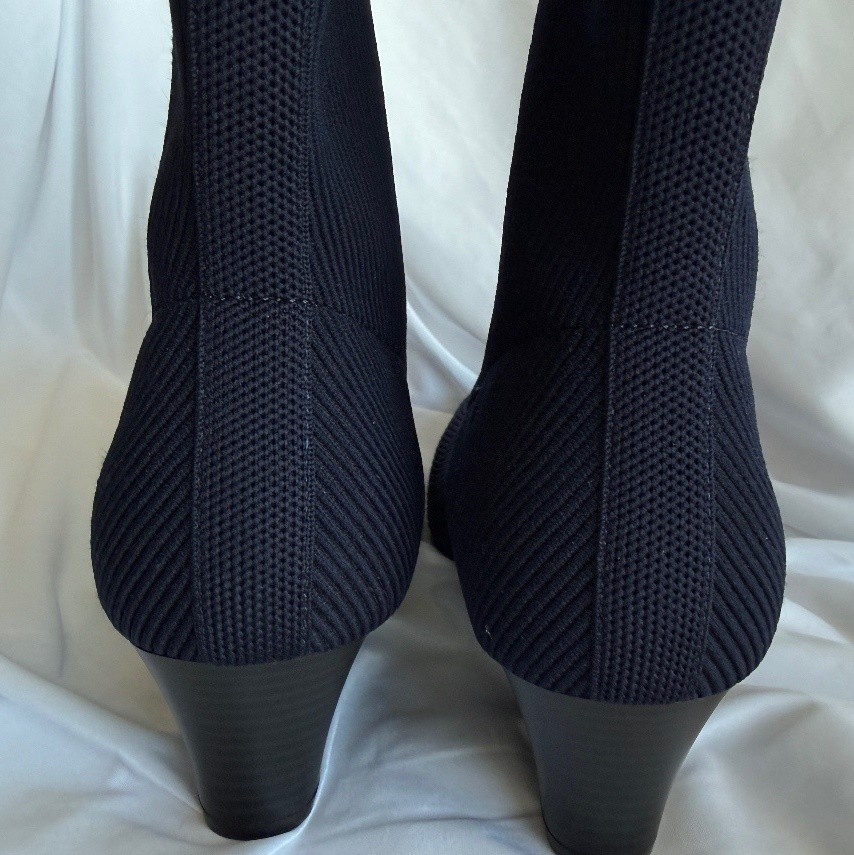 VIVAIA Navy Ribbed Knit Sock Ankle Boots Women’s EU 42 Sustainable Comfort EUC