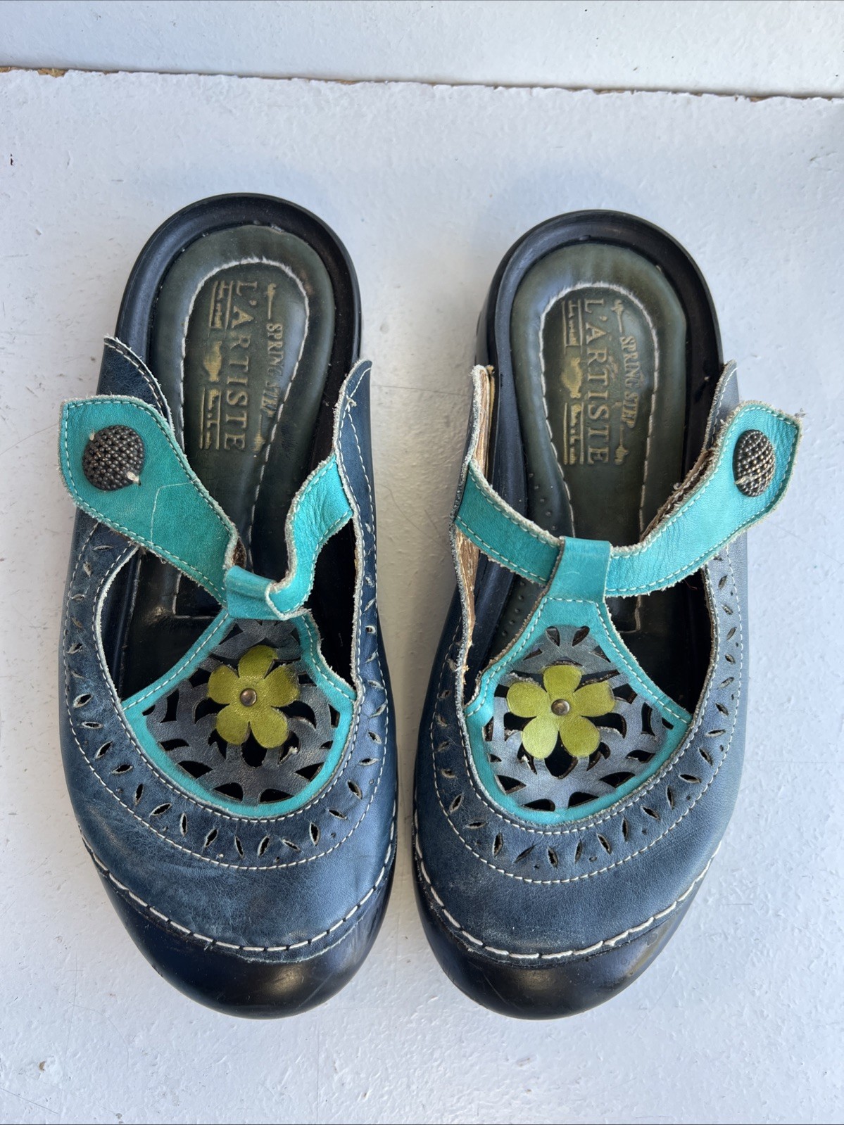 Spring Step L’Artiste Women’s Slip-On Sylph Clogs, Leather Upper Size 37