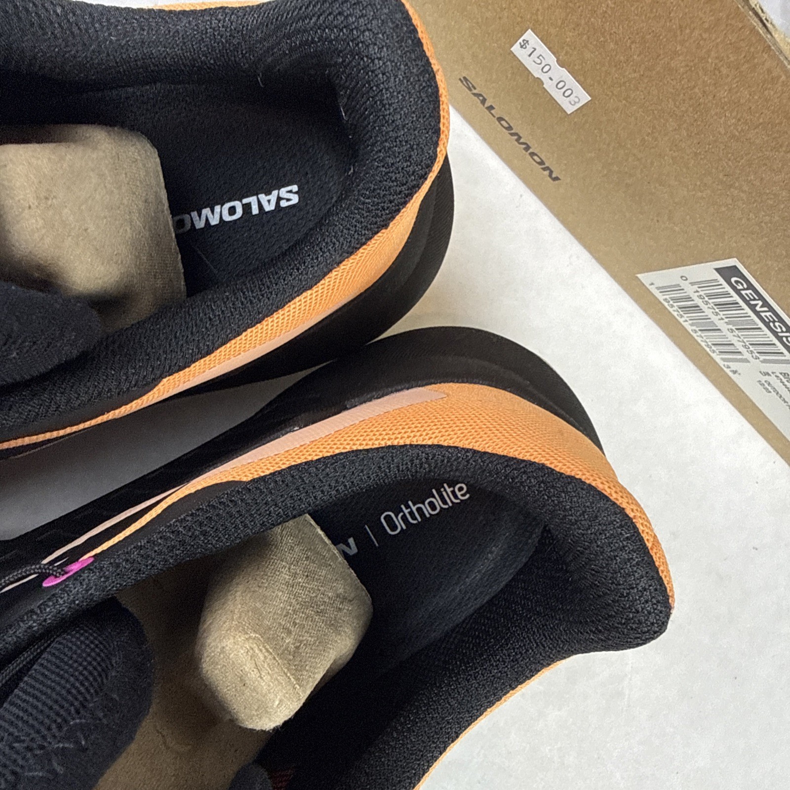 Salomon Trail Running Shoes Women Genesis Size 7 EU 38 2/3 Black Peach Pink NWT