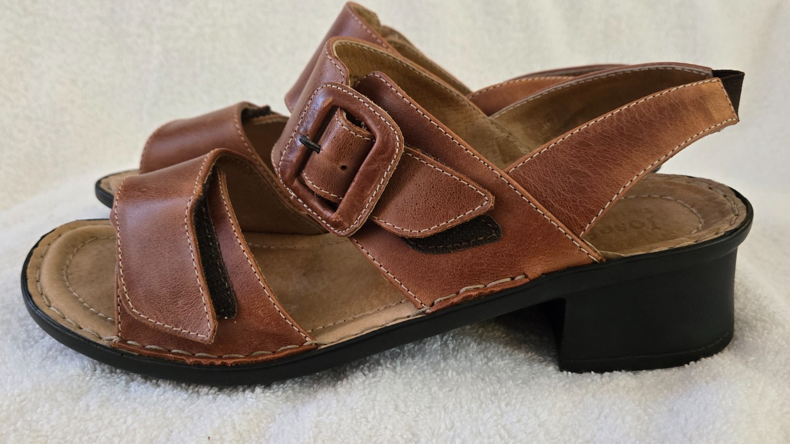 Josef Seibel Zeta Womens Brown Leather Comfort Slingback Sandals 38 / 7.5 US