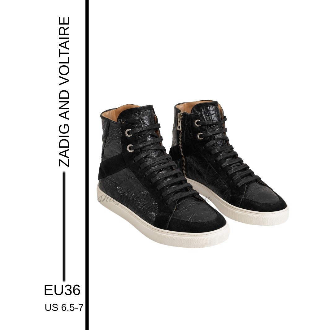 MSRP: $498 | ✨ Zadig & Voltaire High Flash Wrinkle High-Tops EU 36 | US 6.5–7 ✨