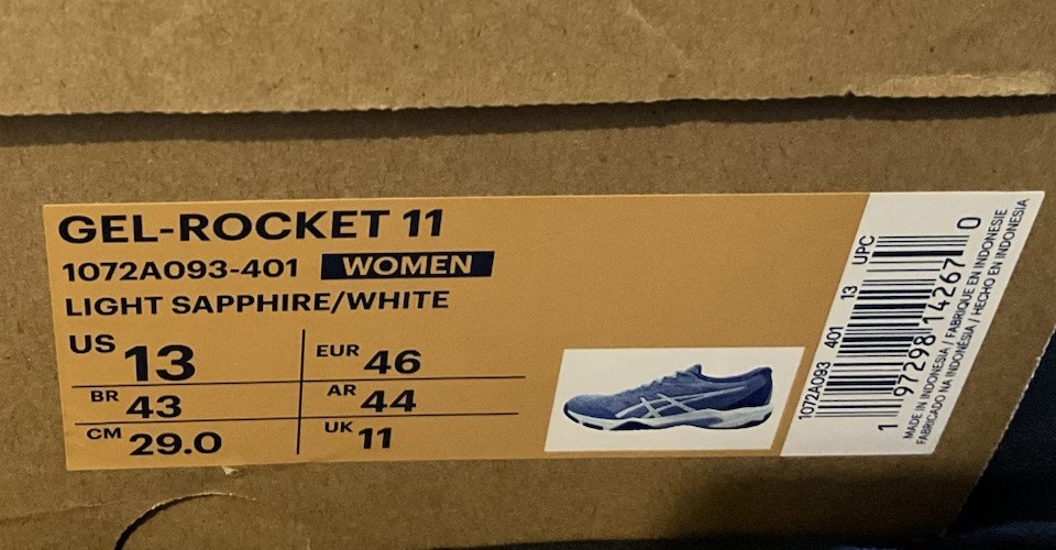 ASICS Women’s Gel-Rocket 11 Sapphire / White Tarheel W13/ M11 BRAND NEW