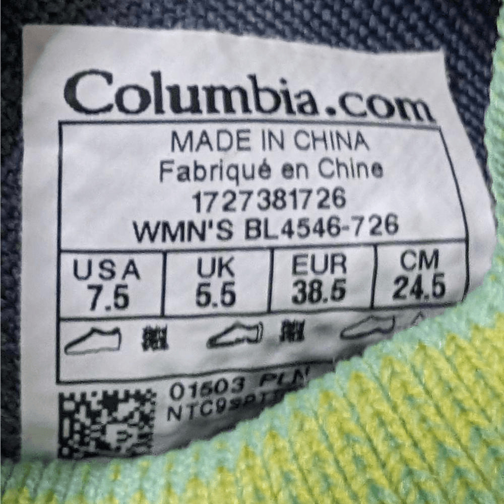 Columbia Chimera Athletic Shoe Knit Lace Up Green Size 7.5