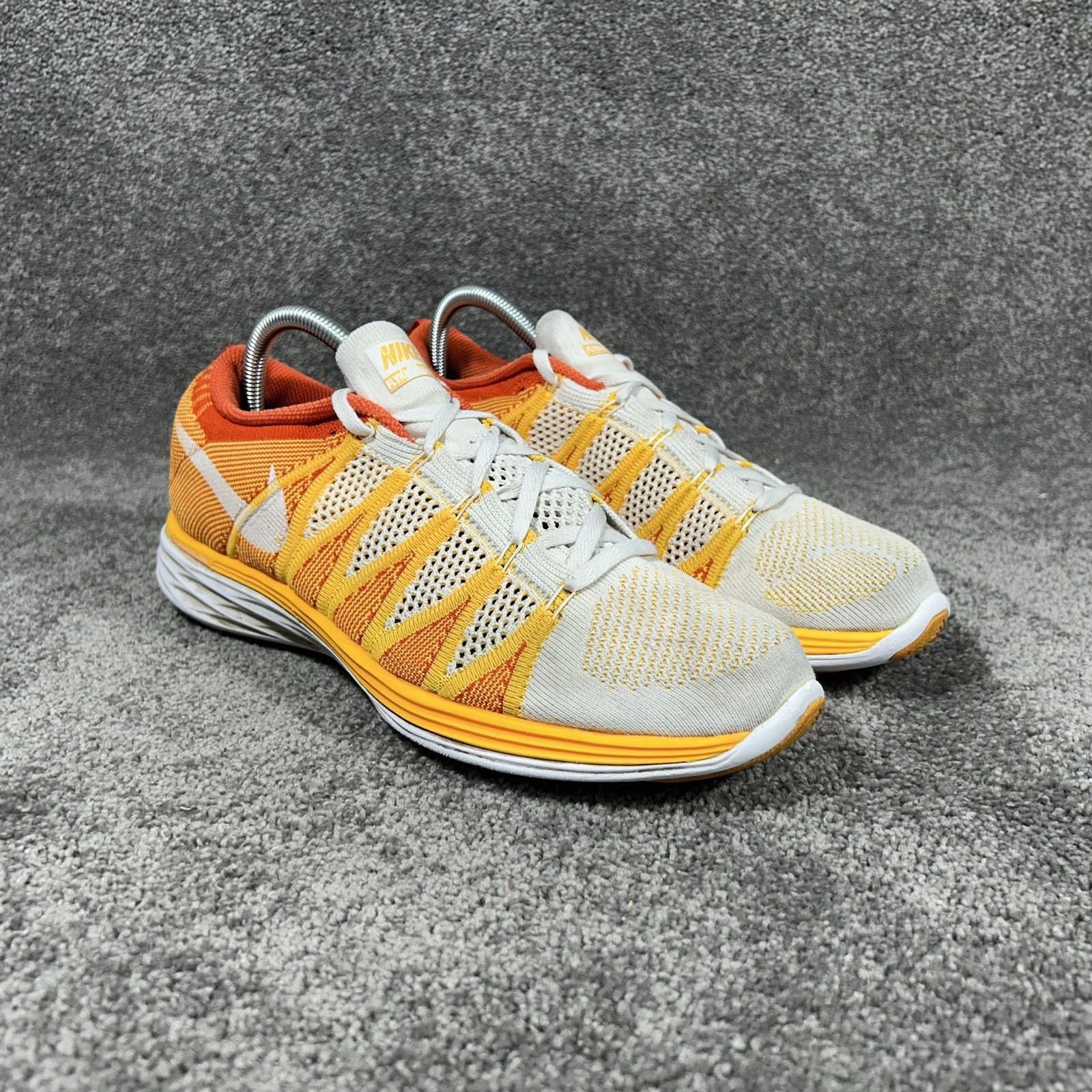 Nike Flyknit Lunar 2 620658-101 Women’s Size 11 Orange Flame Running Shoes Used