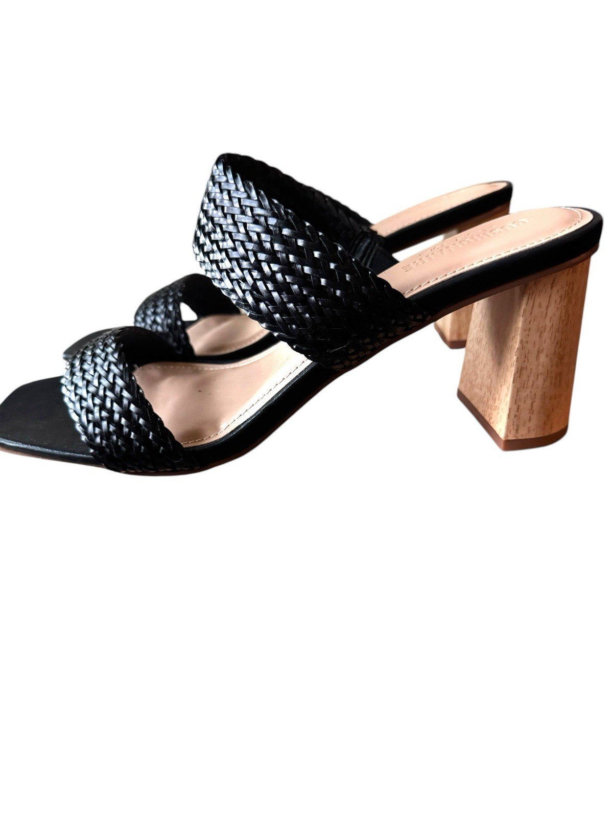 CUSHIONAIRE Womens 11 Woven Band Strap Low Block Heel Slide Sandal Memory Foam