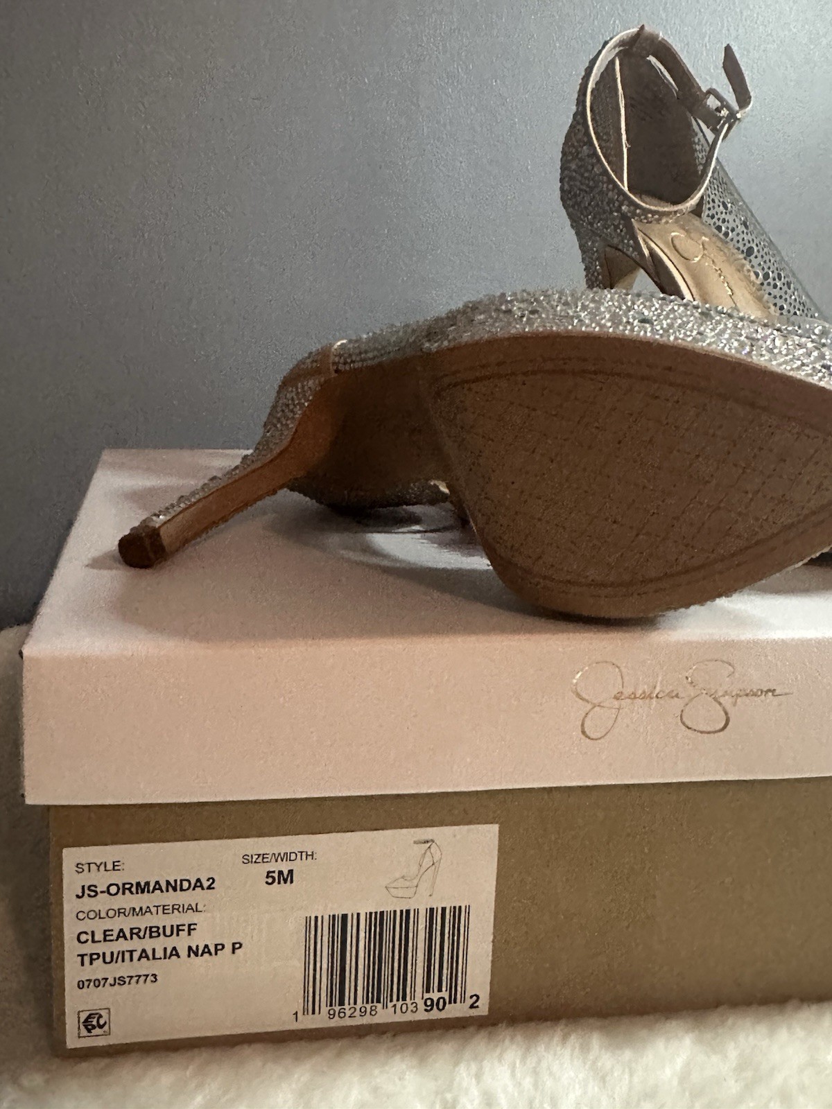 Jessica Simpson Crystal Platform Pumps Size 5