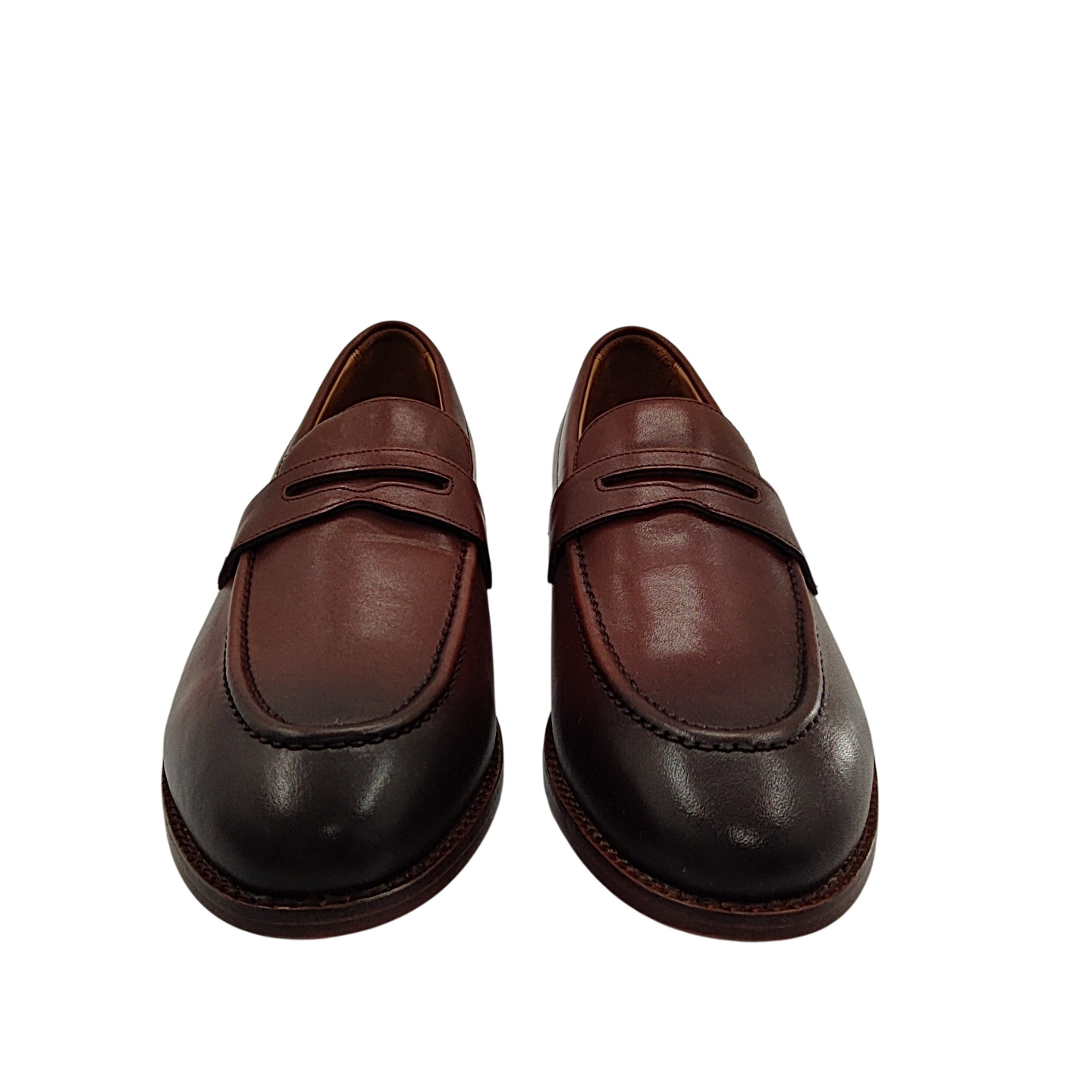 Quince Women Calfskin Leather Penny Loafer Brandy Shoes 9