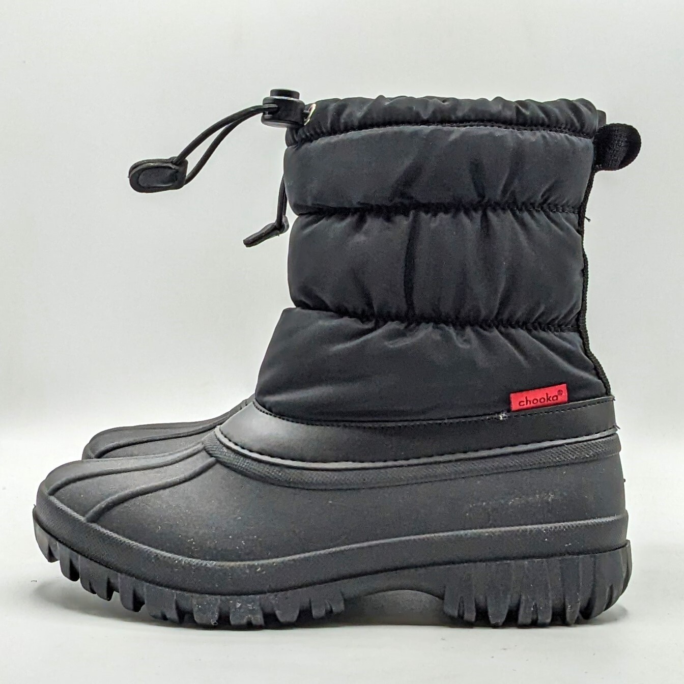 Chooka “Nylon Puffer Snow Boot” Women’s Waterproof Mid Cold Weather (Black) NEW