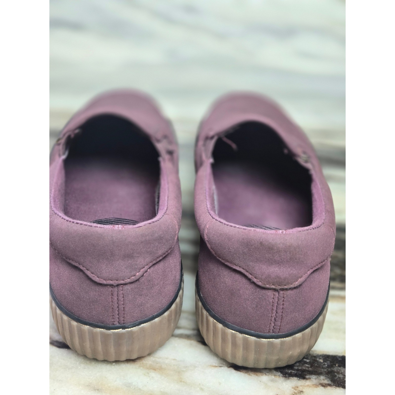 Lugz Womens Plum Purple Suede Like Slip On Platform Sneakers Size 8.5 Gorpcore