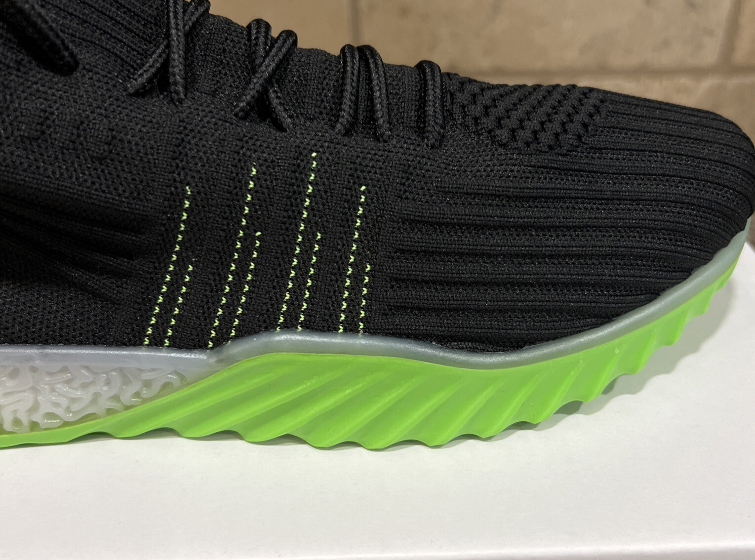 NEW Danskin Now Positive Womens Knit Black Lime Green Lace Up Sneakers Shoes 6.5
