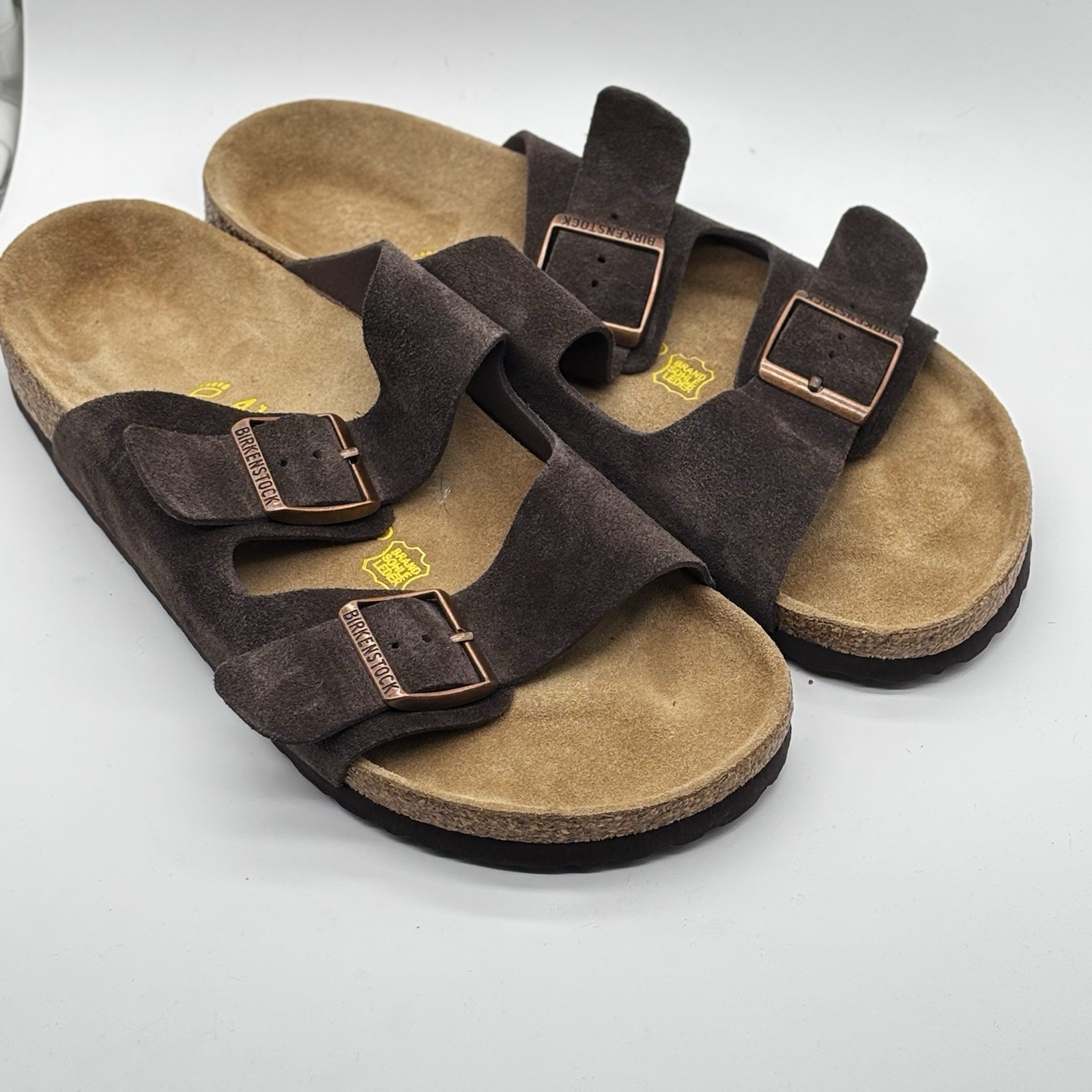 Birkenstock Arizona Suede Mocha Soft Footbed Sandals EU 41 Regular/Wide L10 M8