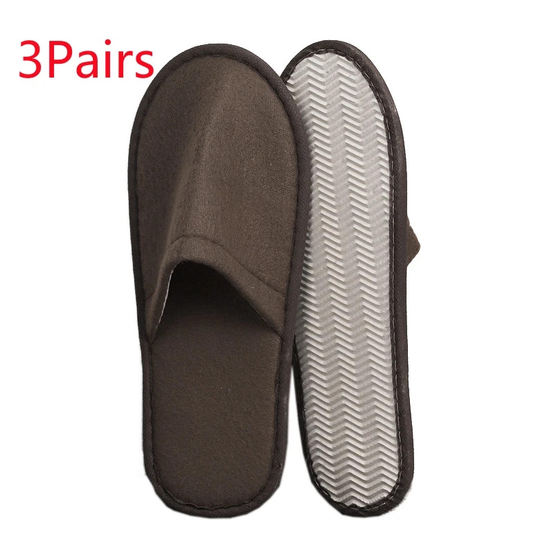 1-3Pair Disposable Slippers Women Men Travel Slipper Home Indoor Guest Shoes Non
