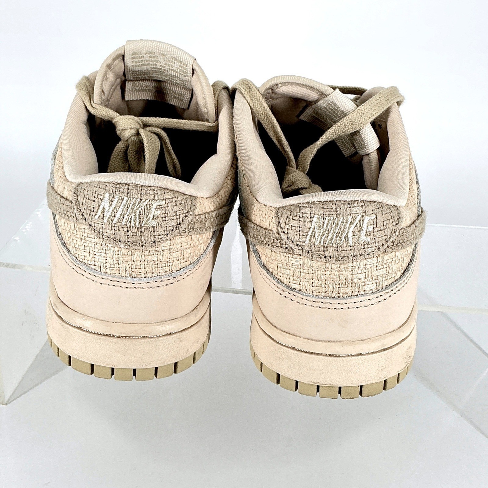 Nike Size 9.5 Dunk Low SE Women Beige Textile Leather Sneakers Shoes
