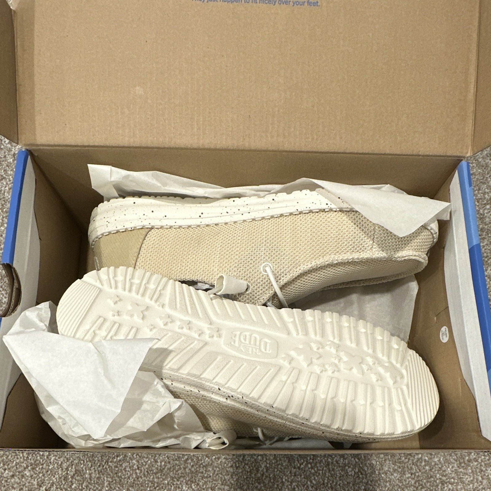 Hey Dude Wendy Stretch Sox Beige Lightweight Comfort Slip-On Shoes Women’s 9
