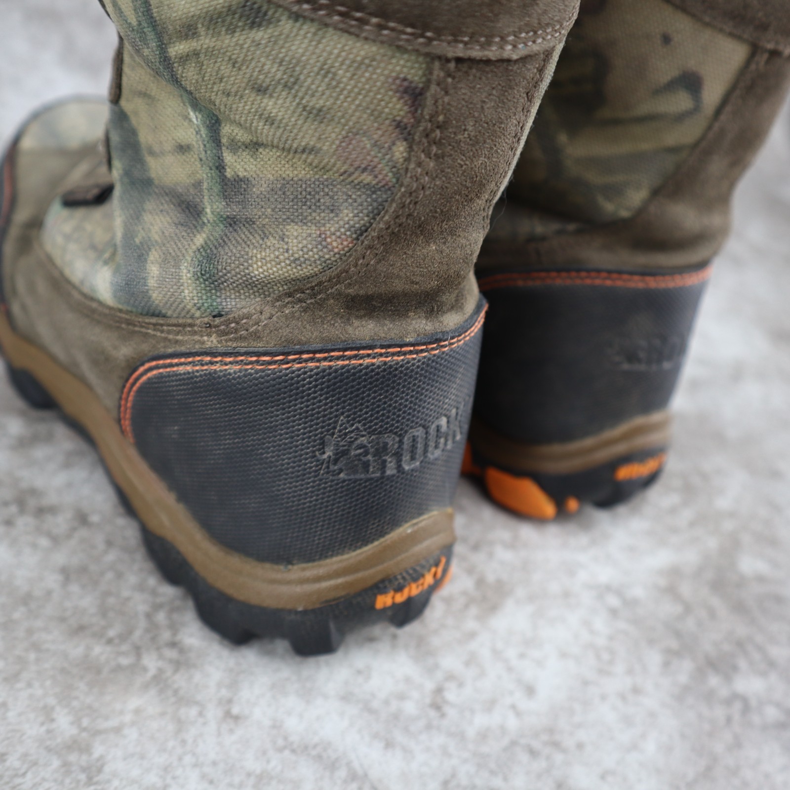 Rocky Ram Hunting Boots Waterproof Brown Leather Camo 800g R0044 Kids Size 5.5 M