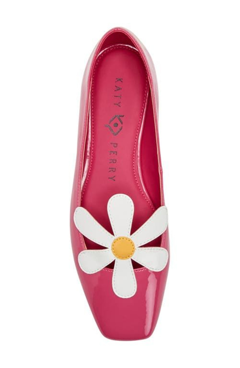 NEW KATY PERRY FUSCHIA PINK EVIE DAISY BALLET FLATS SHOES SZ 8