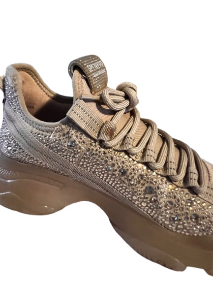 Steve Madden, Women’s SM NY90 Maxima Beige Rhinestones, Size US8M, UK6, EU38-39.