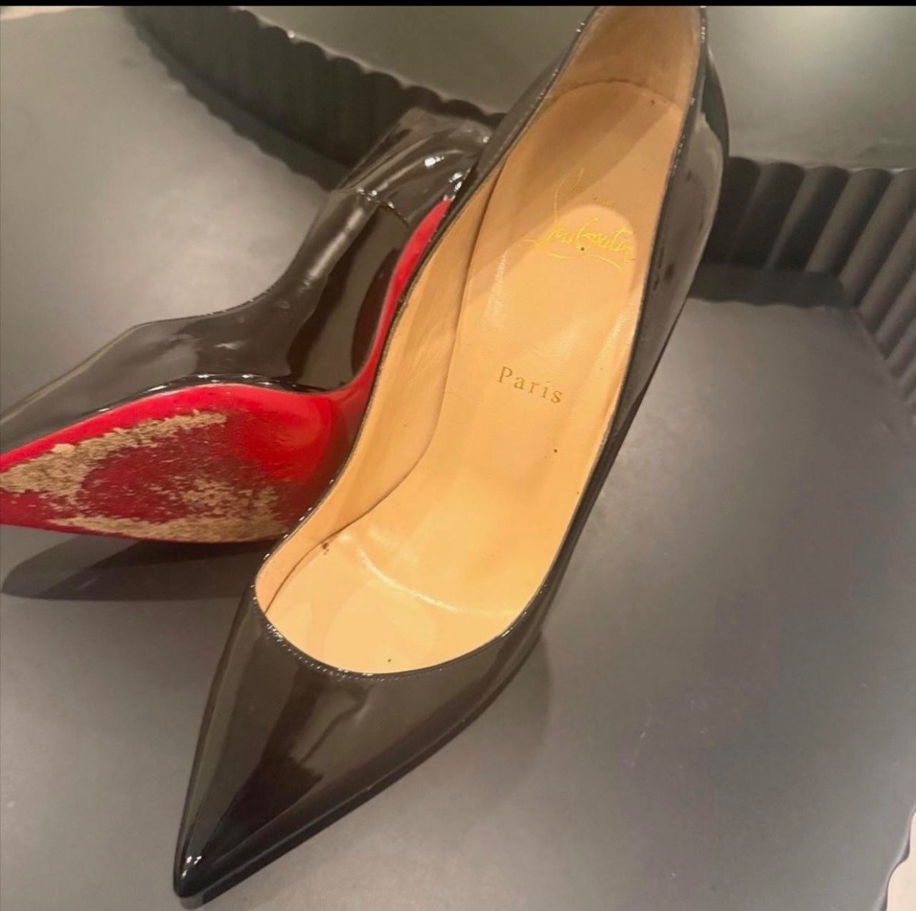 100 Auth Women Louboutin so Kate 120 Black Patent Pumps/heels US 11