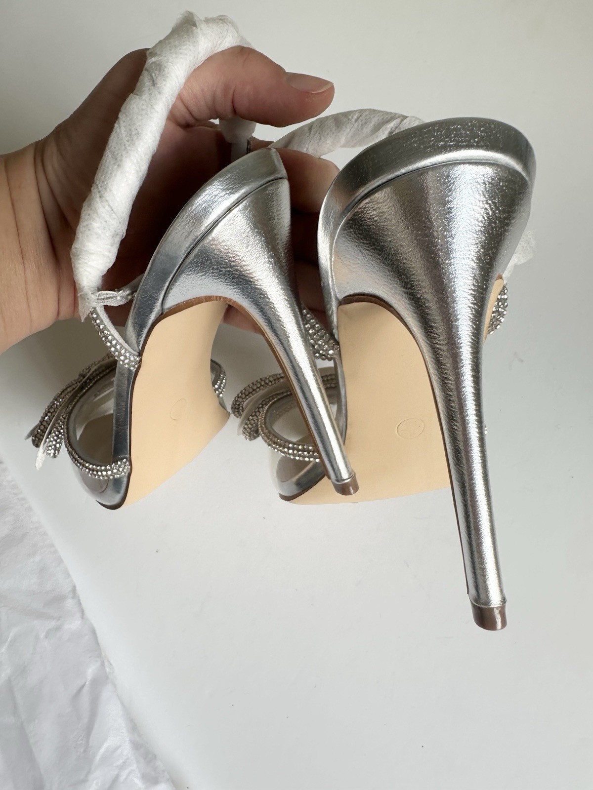 Fashion Nova 8 Covered in Diamonds Clear Elegant Silver Stiletto High Heels