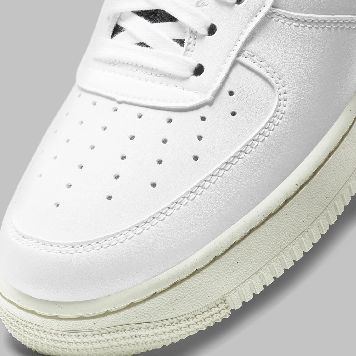 Women Nike Air Force 1 Low Recycled Wool White Bone Grey Black DA6682-100 sz 9.5