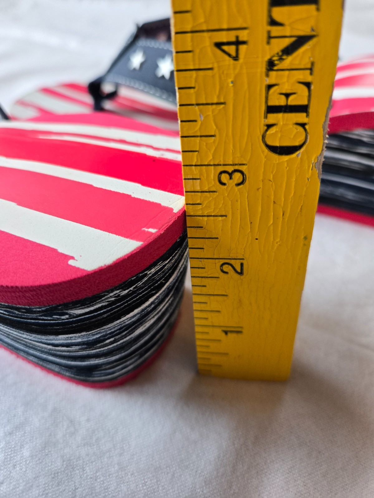 NEW American Flag Wedge Flip Flops Sandals Lg 9-10 Patriotic Beach Pool Vacation