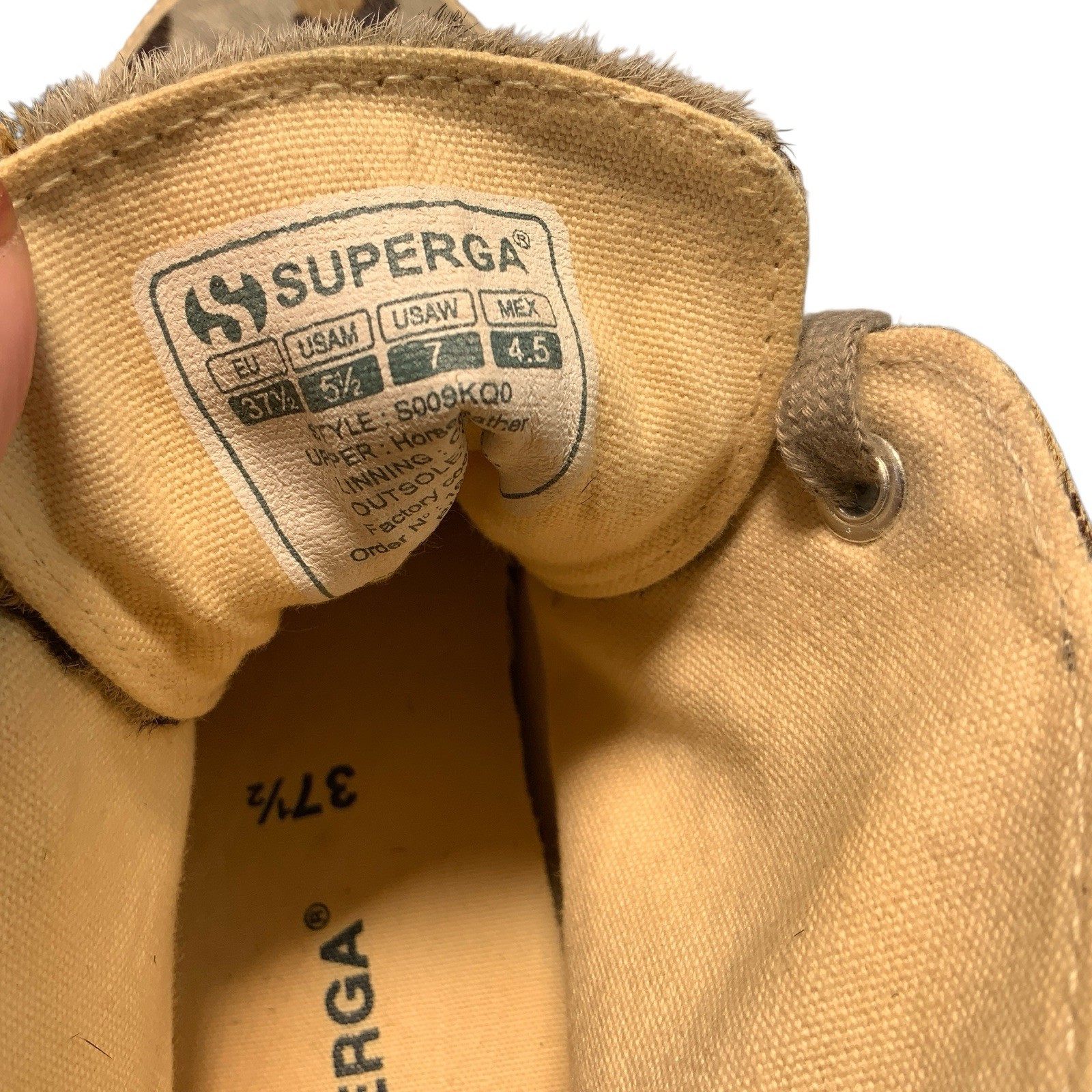 Superga Women’s Size 7 Sneakers Horse Hair Leopard Cheetah Print Shoes Hightop