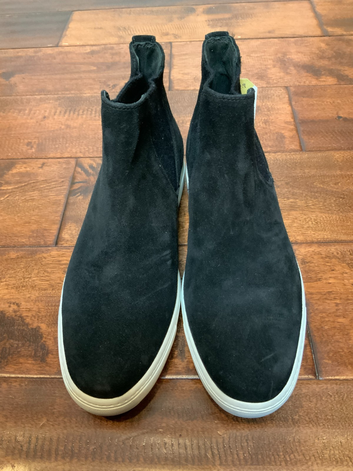 Vince Black Vegan Suede Newlyn High Top Sneakers Booties, Size 8.5 | 38.5