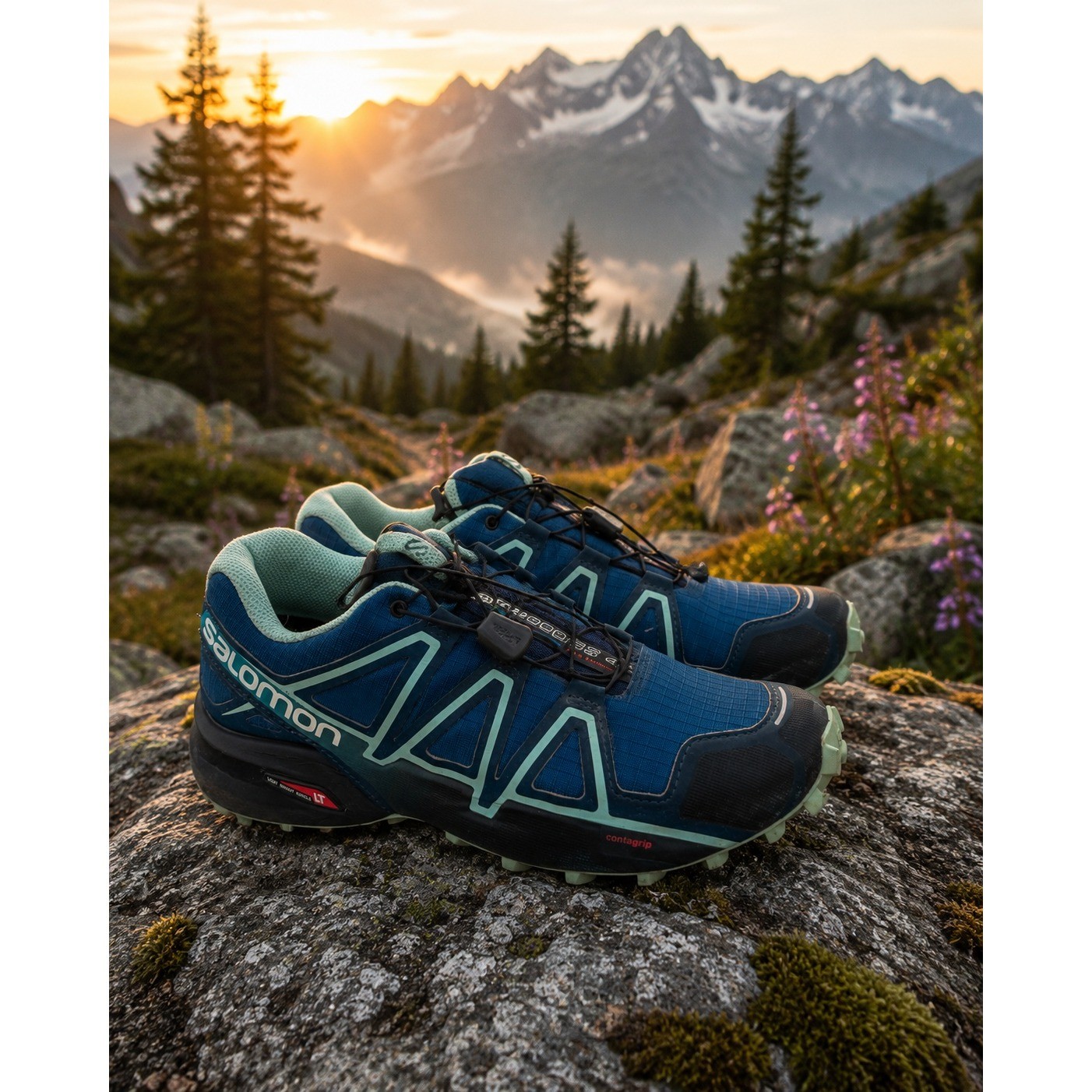 Salomon Speedcross 4 Wide Trail Running Shoes Poseidon Blue Womens 8.5 402374