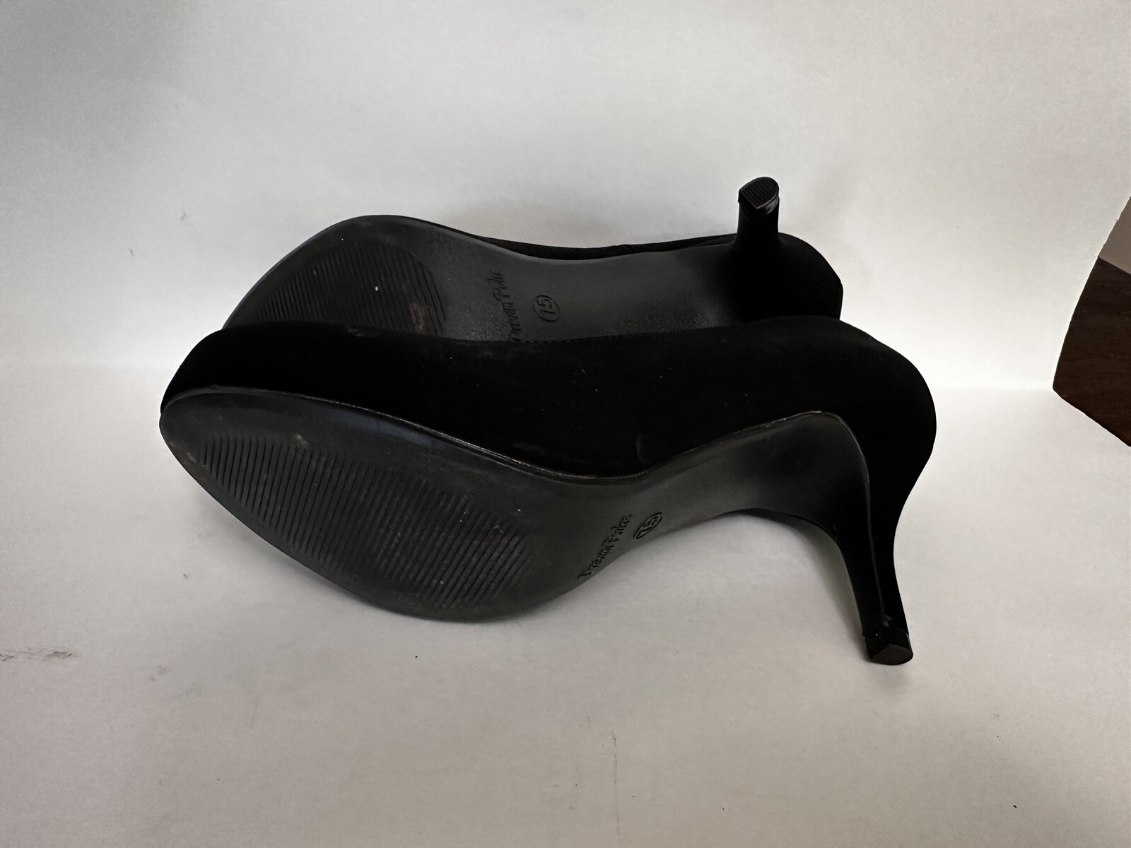 Dream Pairs Women’s Round Closed Toe Cone High Heels Black Suede Size 7.5