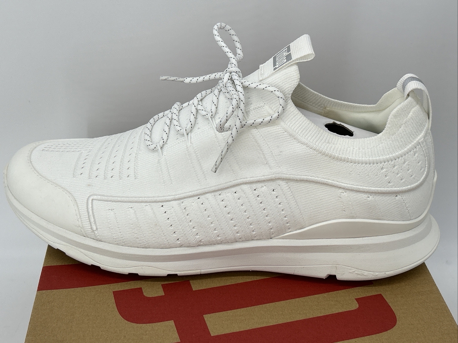FitFlop VITAMIN FF Knit Sports Trainers Shoes Sneakers Size 11 Urban White
