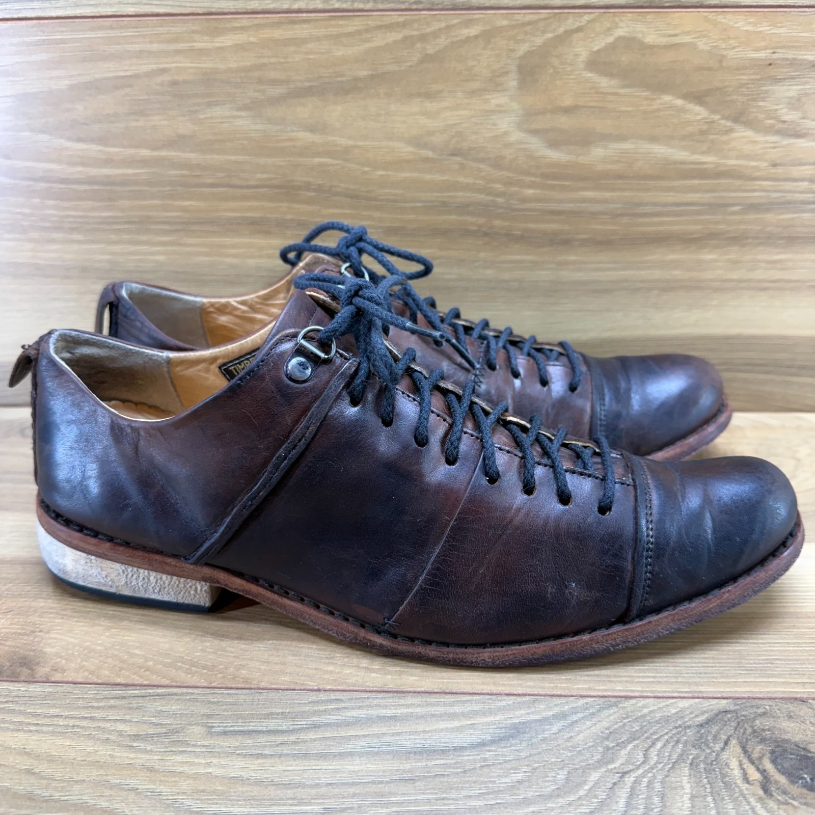 Timberland Boot Company Cap Toe Oxfords Womens 10 M Brown Leather Flats Shootie