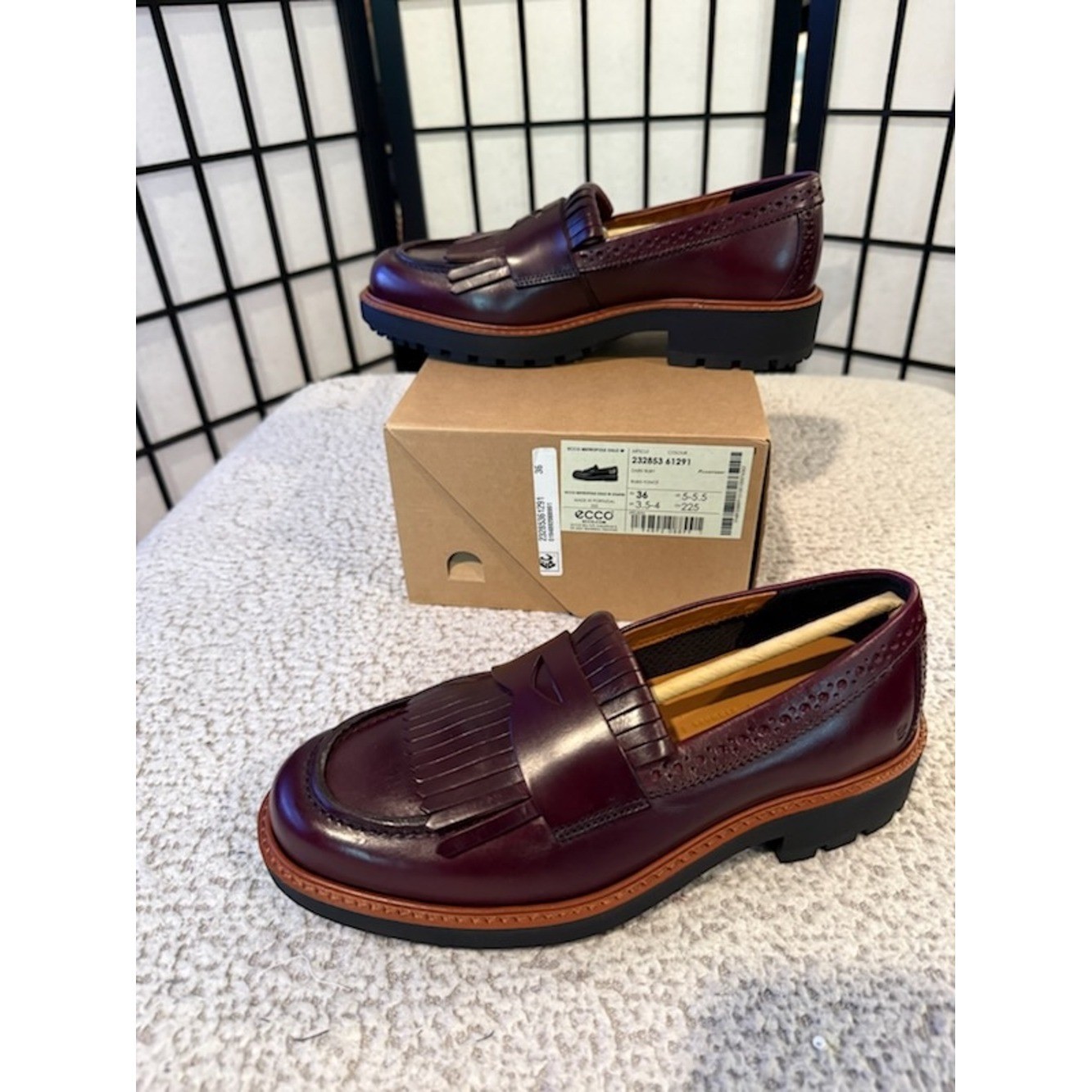 NWT ECCO Metropole Oslo Leather Loafers – Burgundy – EU 36 / US 5–5.5