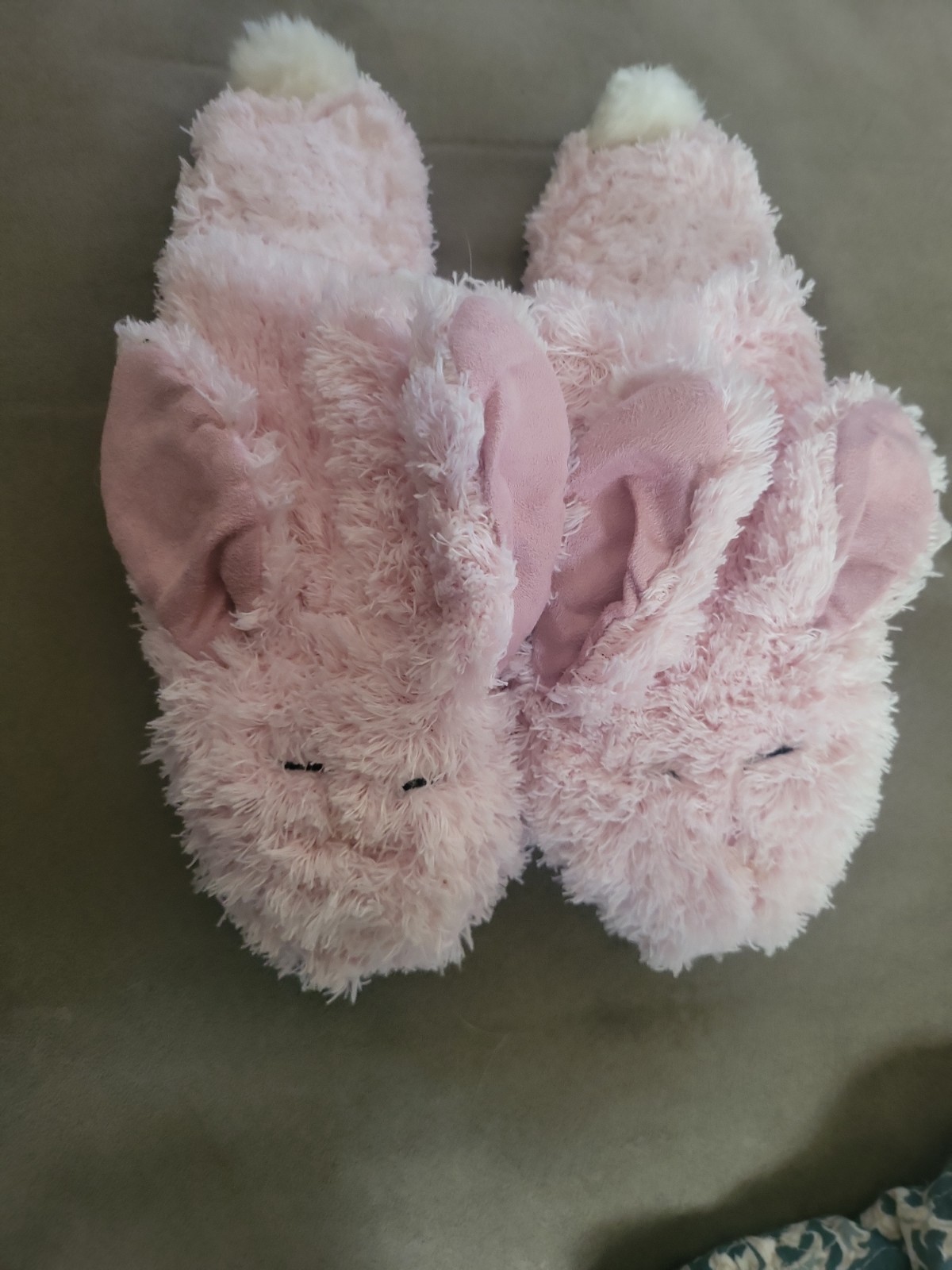 Warm Whiskers Microwavable Slippers Bunny Rabbit Slippers Size Large 10 To 11