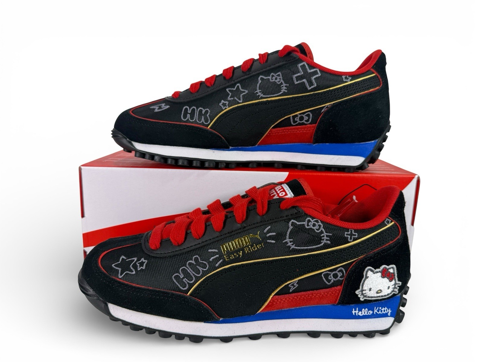 PUMA x Hello Kitty Easy Rider Goth Black Sneakers 404232 01 Women’s Size 6.5