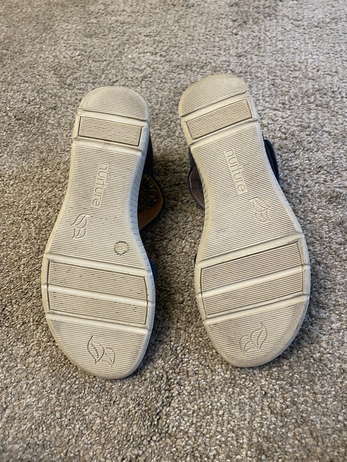 Nurture By Lamaze Leather Wedge Sandals In Navy Blue Size 6.5 M Comfortable