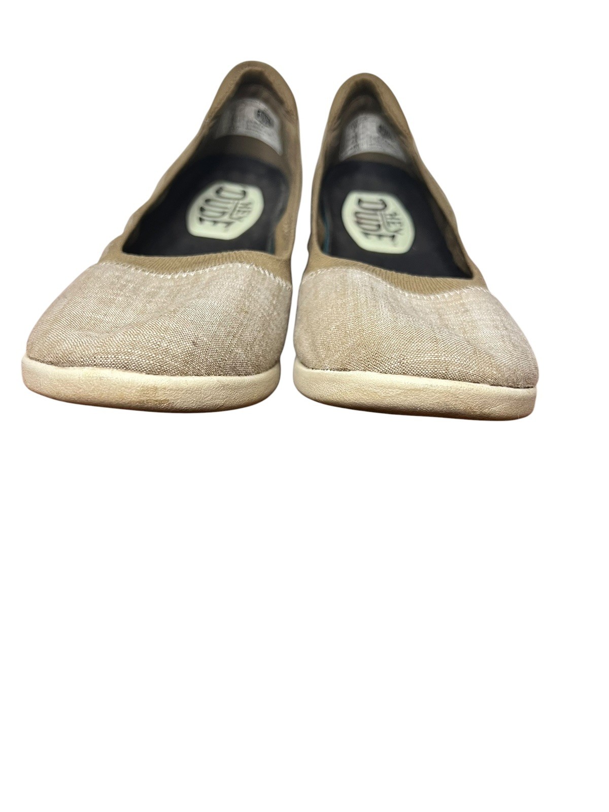Hey Dude Savannah Women’s Size 7 Tan Classic Canvas Flats Shoes Casual Slip on