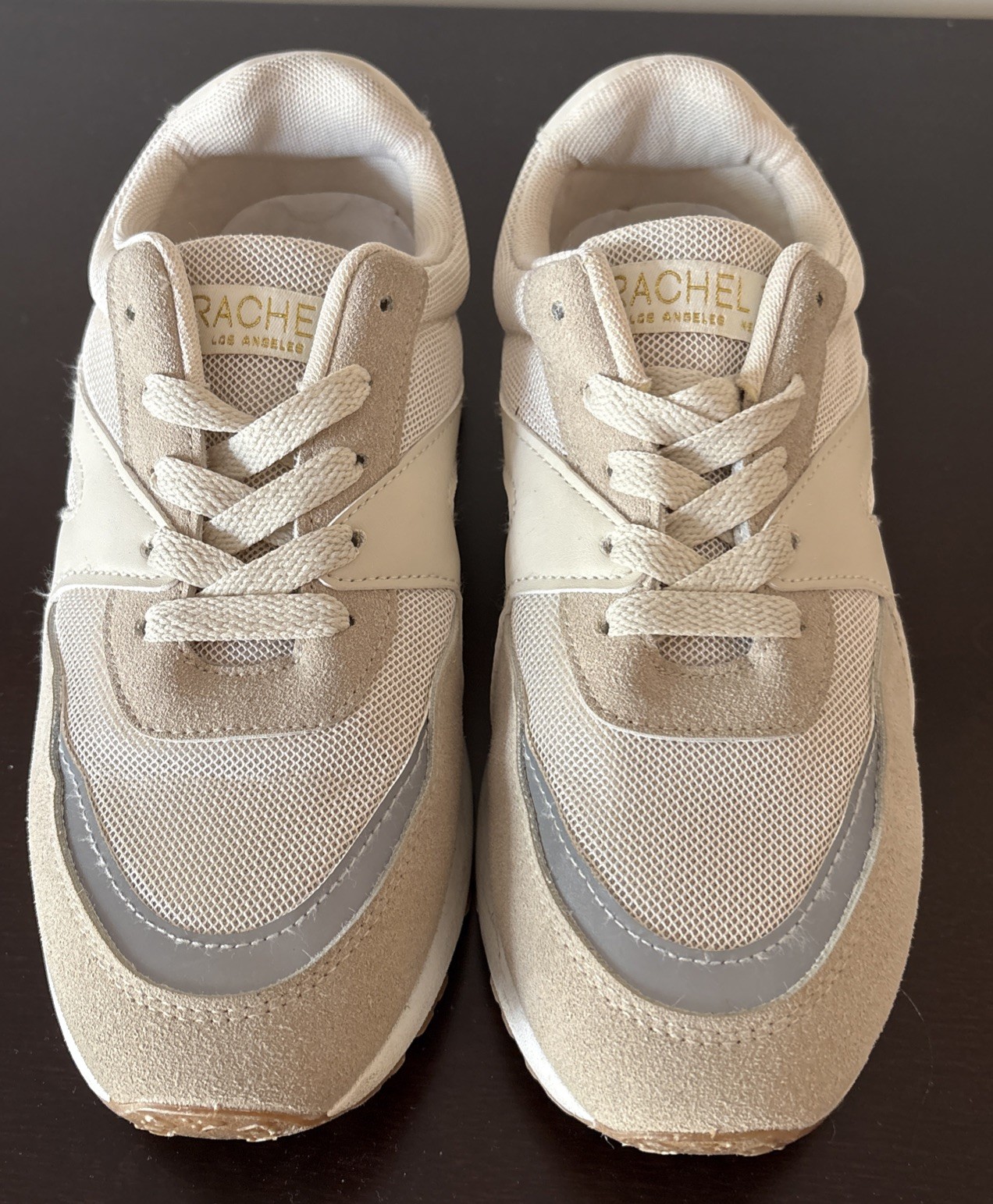 Rachel Zoe Sophie Tan Cream Retro Fashion Sneakers US Wmn’s Size 8.5