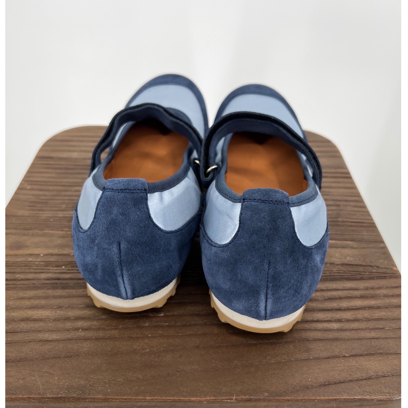 Maeve Blue Suede Satin Mary Jane Sneakers Size 41 Navy Light Blue NIB