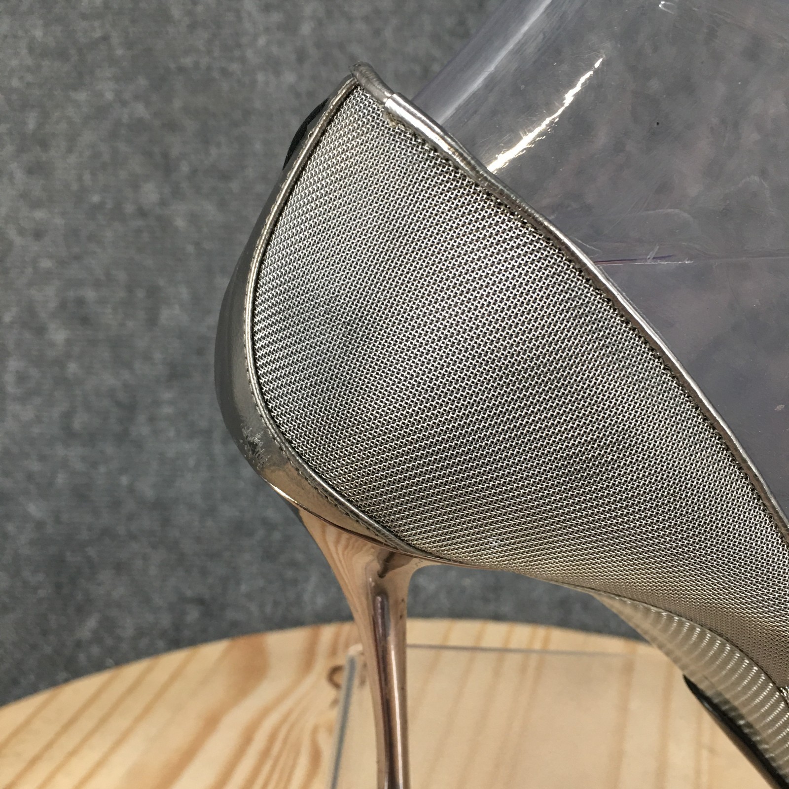Enrico Cuini Dress Heels Womens 37.5 Slip On Pointed Toe Stiletto Pumps Silver