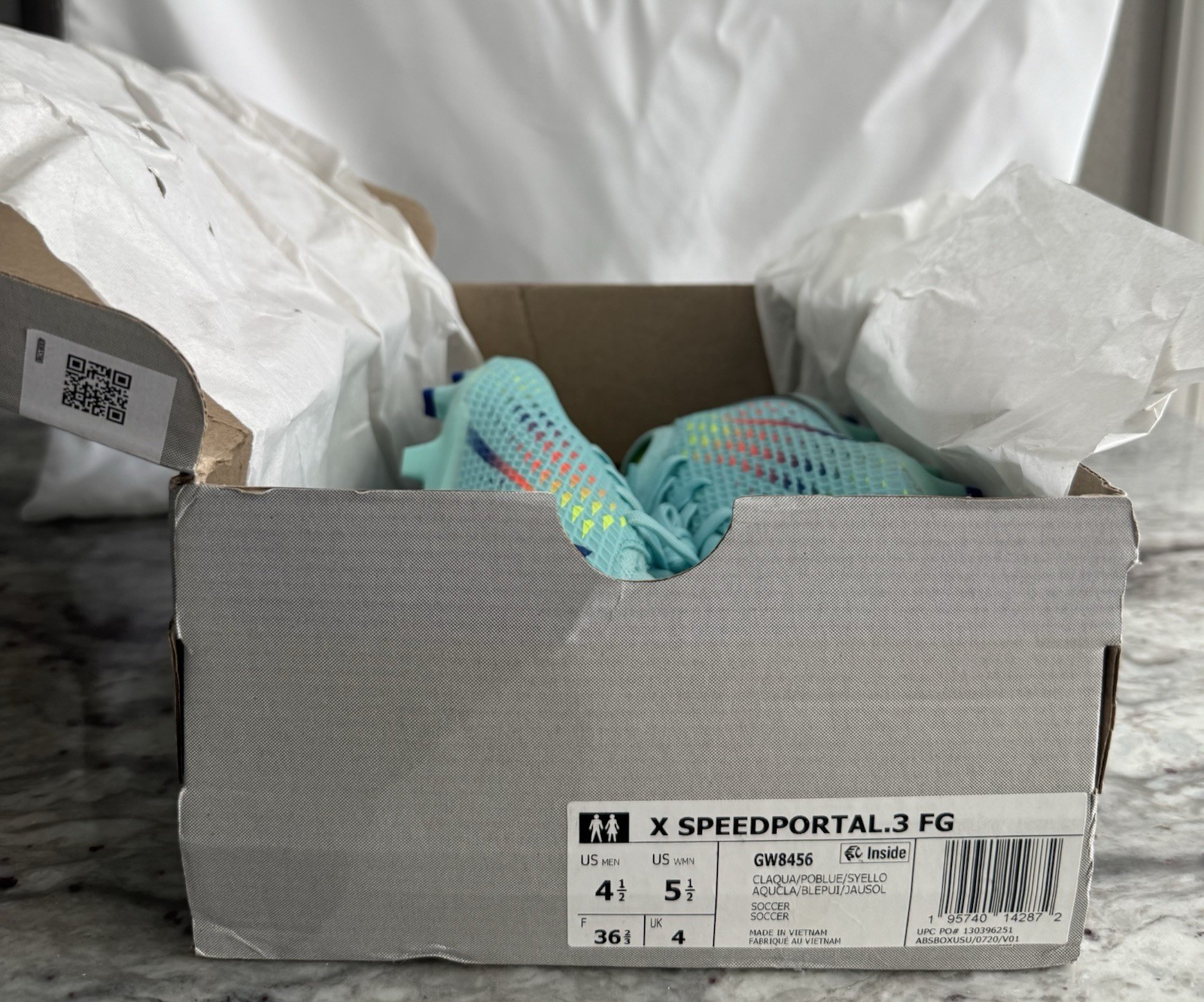 adidas X Speedportal.3 FG Soccer Cleats Aqua US Size 4.5 Men’s / 5.5 Women’s