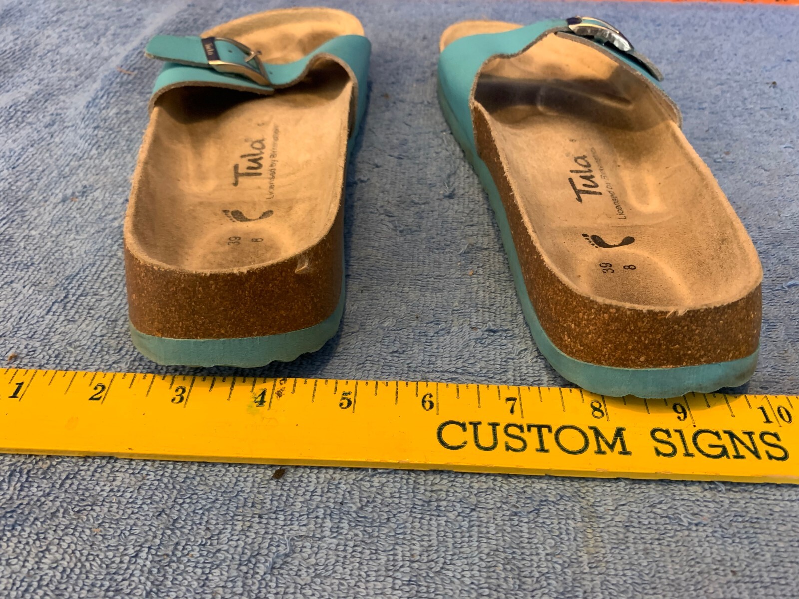 Tula By Birkenstock Madrid Slip On Sandals Slides Turquoise / Blue Size 39 us 8