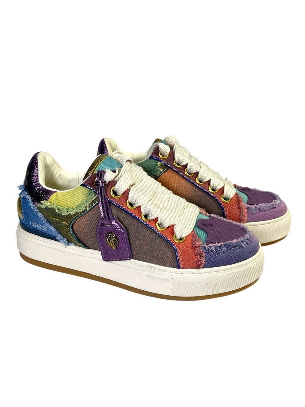 KURT GEIGER London Southbank Tag Denim Sneaker size 8 Multicolor