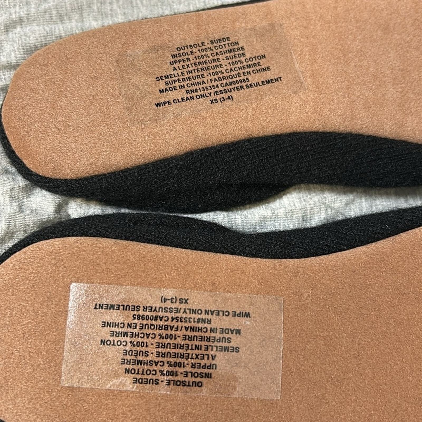Skin Worldwide Cashmere Womens Black Ballet Style Slipper with Bag XS NEW