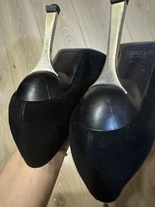 women baldinini heels black suede 37
