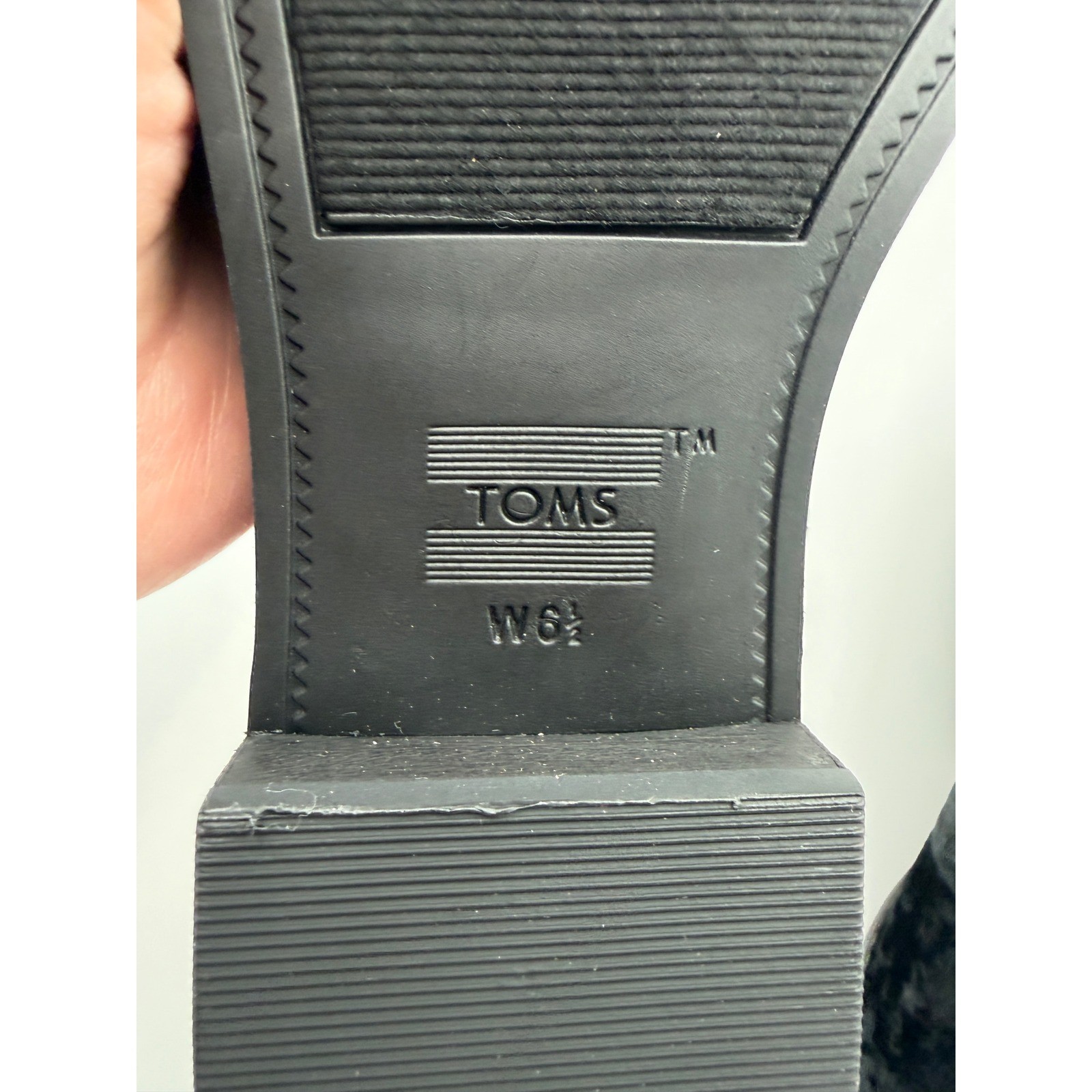 TOMS Ella Chelsea Boots, Women’s 6.5, EU 37,Black Crushed Velvet,Block Heel, NIB