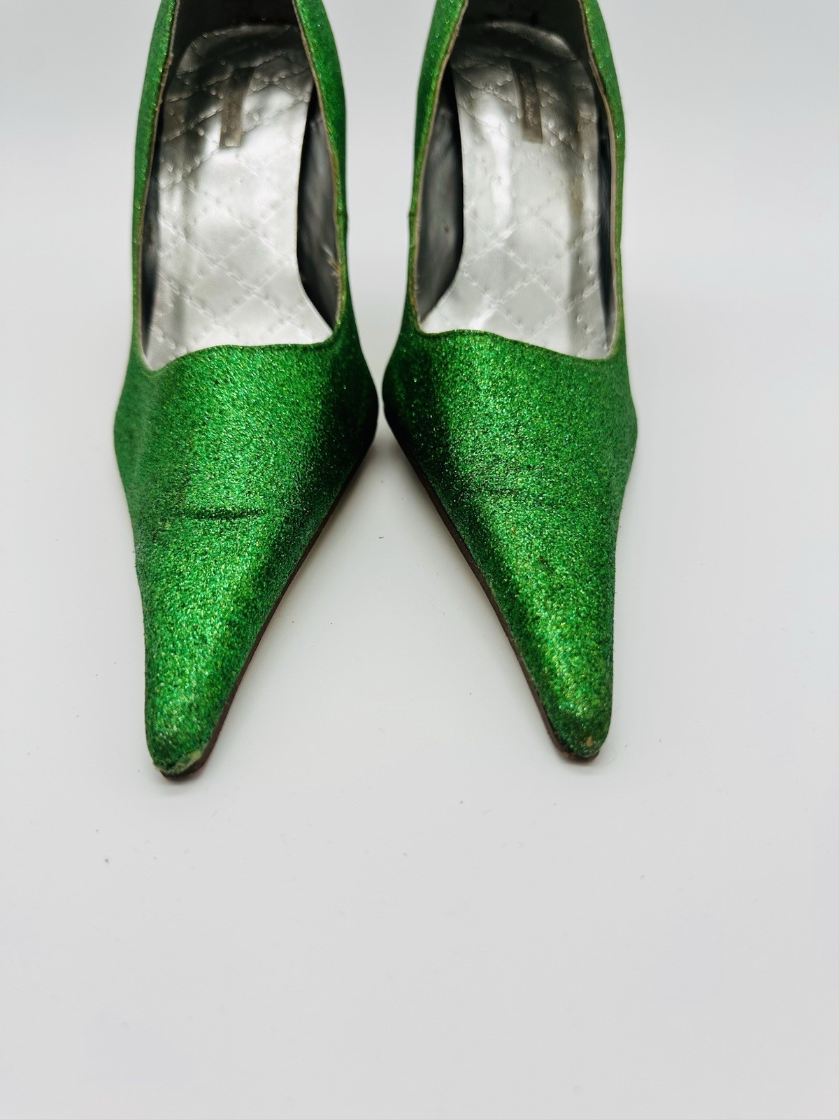 Michael Antonio Women’s WICKED Green Glitter Heels Pointed Toe Sz 7 Costume