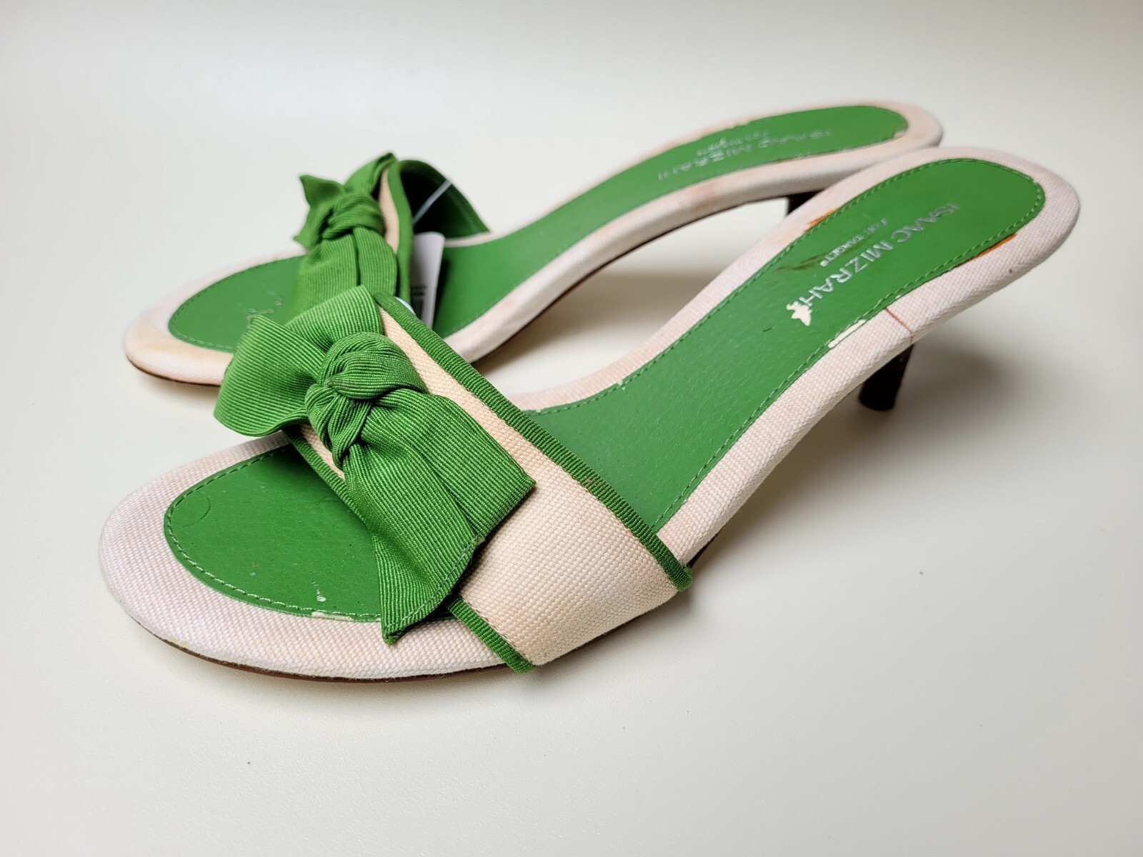 NEW ISAAC MIZRAHI for TARGET Women’s Leather/Canvas pumps Green Shoes Size 6.5M