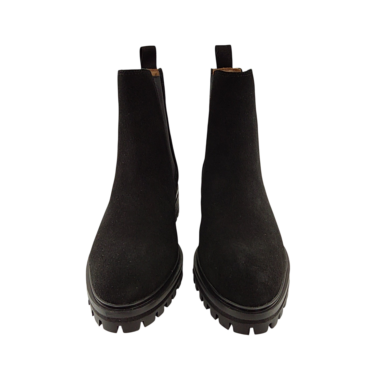 Quince Italian Suede Lug Sole Chelsea Black Shoes 8